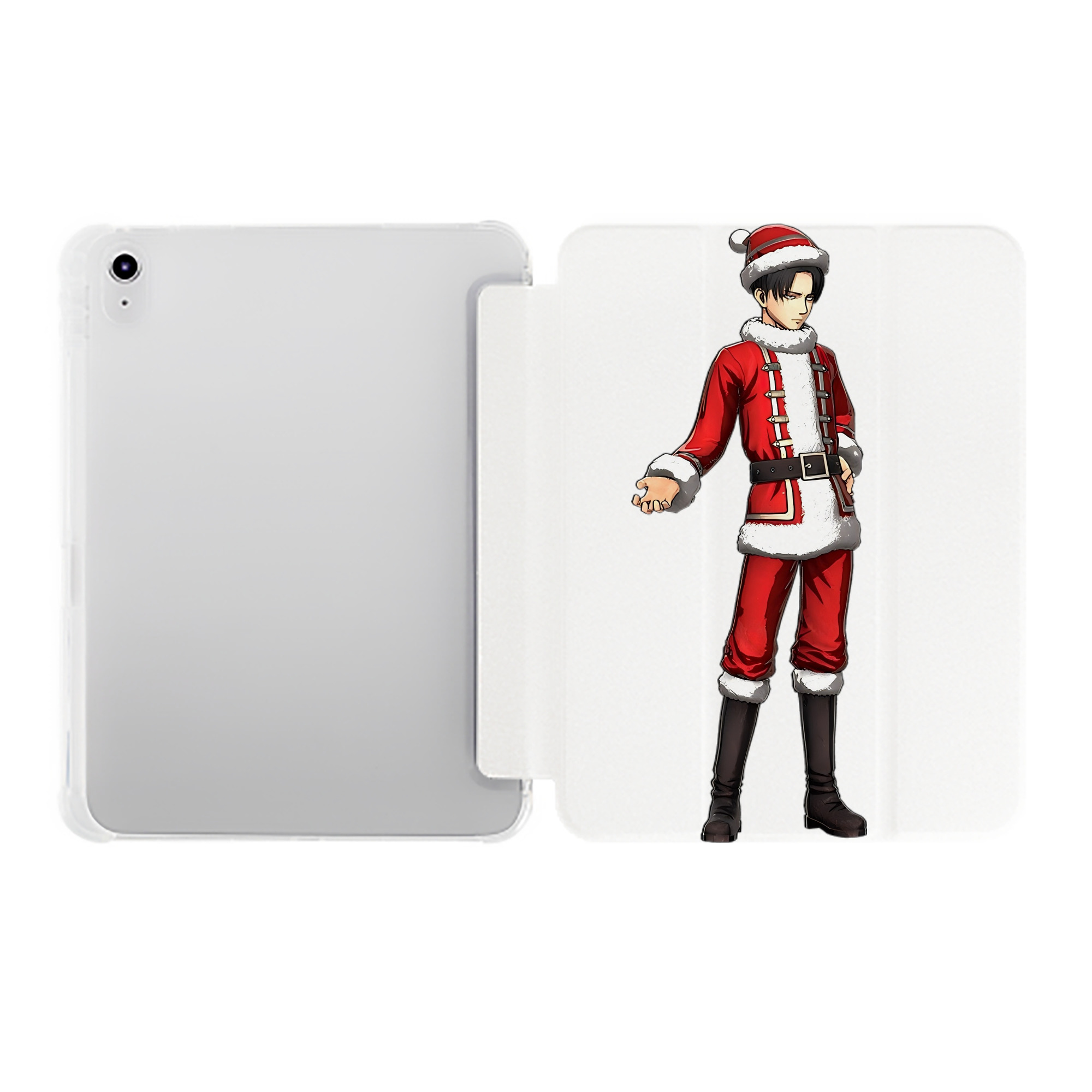 （画像用） 進撃の巨人 リヴァイ·アッカーマン Attack on Titan Levi Ackerman IPad ケース ペン収納付き 三つ折りスタンド PUレザー×シリコン 対応機種9.5/10.5/10.9インチ